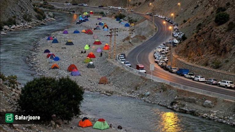 کمپینگ پل خواب در جاده چالوس
