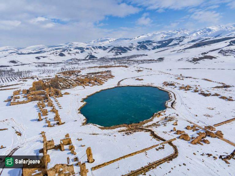 نمای بالای برفی