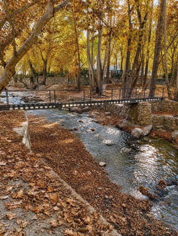 رودخانه و پل فلزی