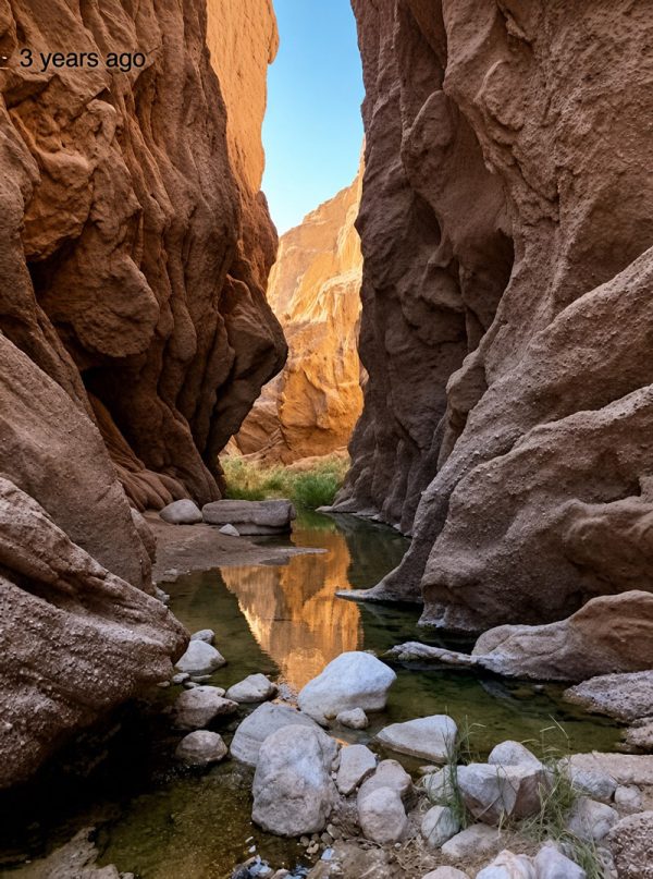 مسیر آبی و سنگ ریزه ها